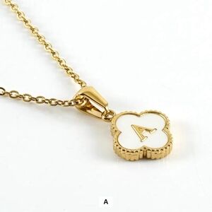 Gold and White Pendant Necklace